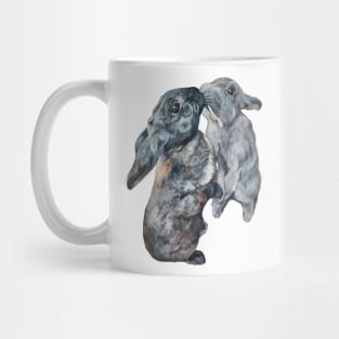 Gorgeous bunny painting 'having kisses'! Mug